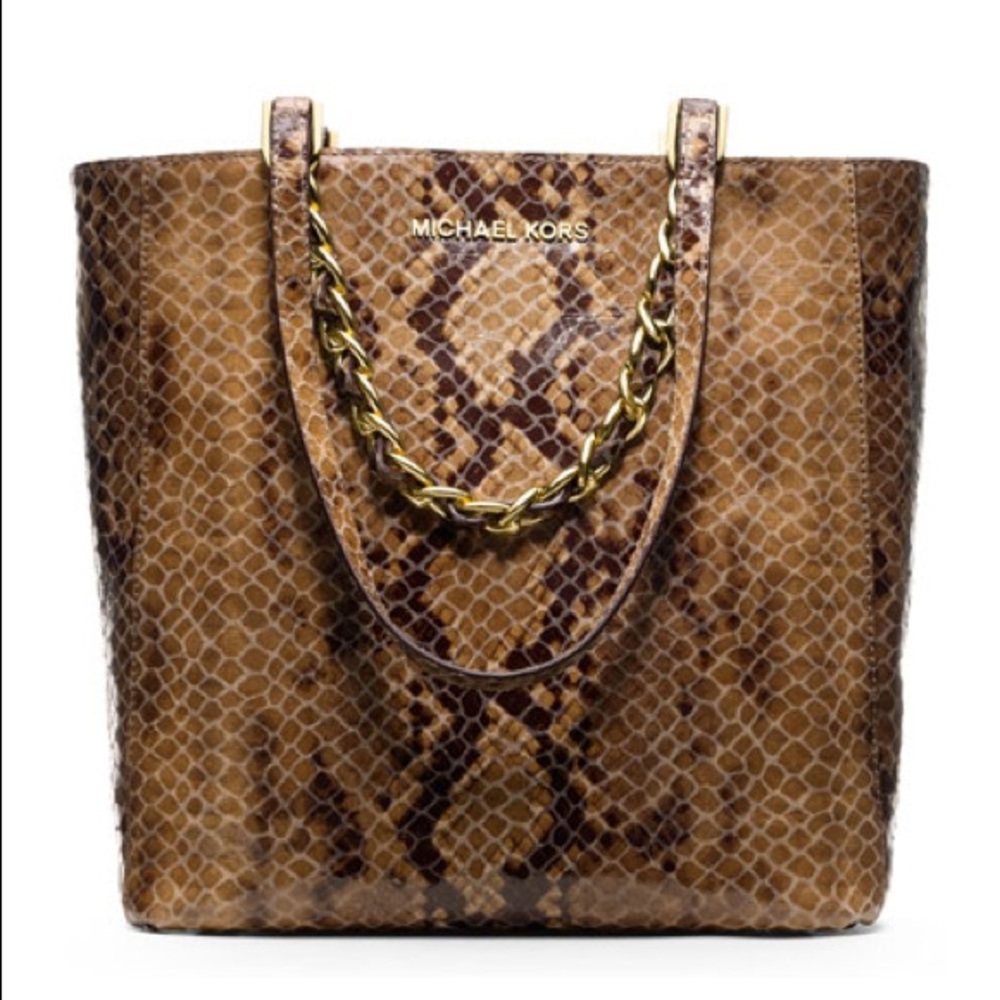 Michael Kors Medium Harper Python Embossed Tote - image 1